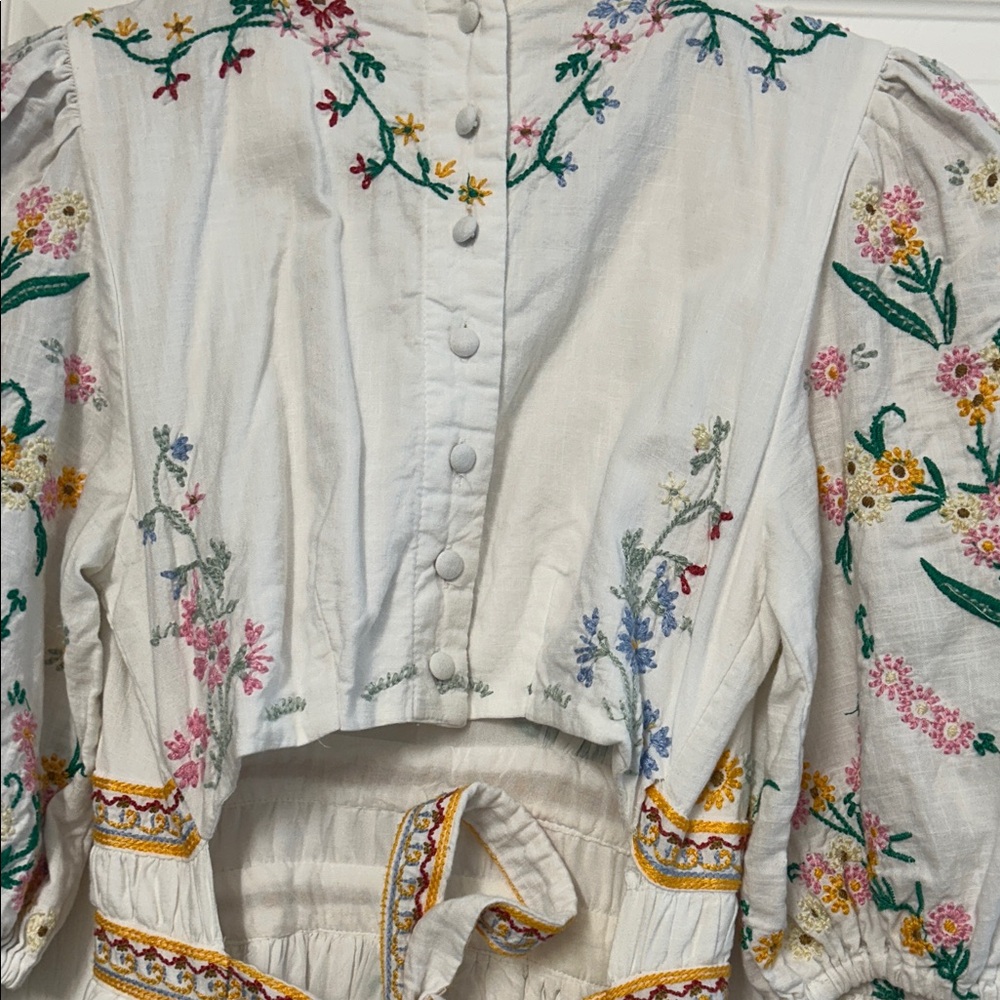 Anthropologie Floral White Dress - Picture 5 of 7